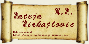 Mateja Mirkajlović vizit kartica
